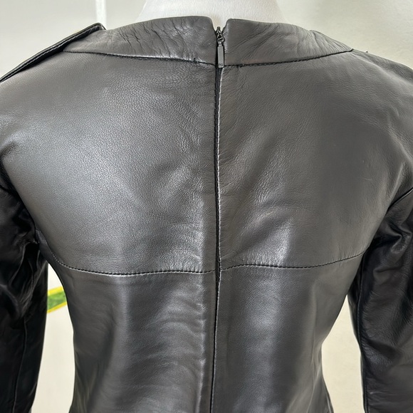 Purification Garcia 100% Lambs Skin Black Mini Dress Size 38 - Picture 5 of 7